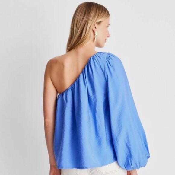 🆕👕Future Collective by Jenny Lopez One Shoulder Balloon Sleeve Blouse Top - Picture 2 of 6